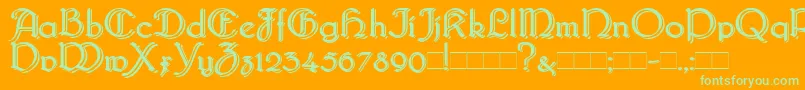 BridgnorthBlocked Font – Green Fonts on Orange Background