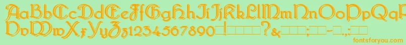 BridgnorthBlocked Font – Orange Fonts on Green Background