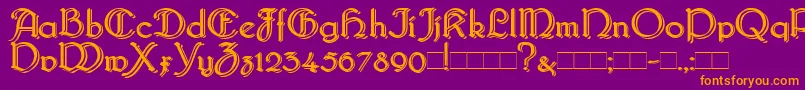 BridgnorthBlocked Font – Orange Fonts on Purple Background