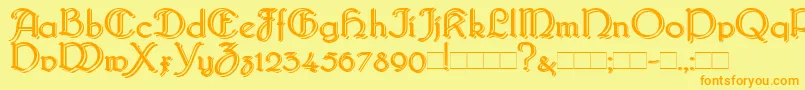 BridgnorthBlocked Font – Orange Fonts on Yellow Background