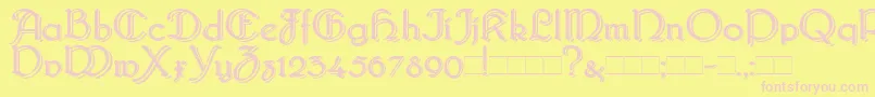 BridgnorthBlocked Font – Pink Fonts on Yellow Background