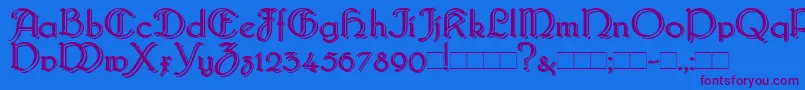 BridgnorthBlocked Font – Purple Fonts on Blue Background