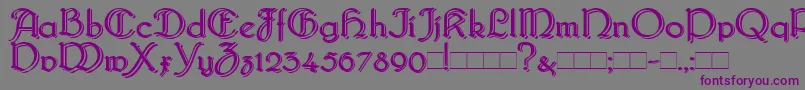 BridgnorthBlocked-Schriftart – Violette Schriften auf grauem Hintergrund