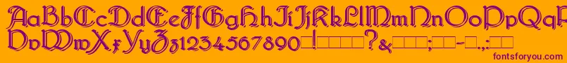 BridgnorthBlocked Font – Purple Fonts on Orange Background