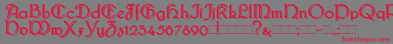 フォントBridgnorthBlocked – 赤い文字の灰色の背景