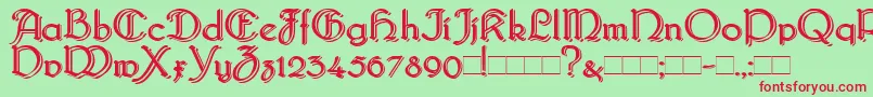 BridgnorthBlocked Font – Red Fonts on Green Background