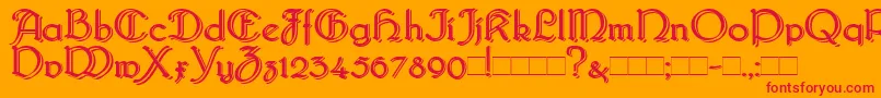 BridgnorthBlocked Font – Red Fonts on Orange Background