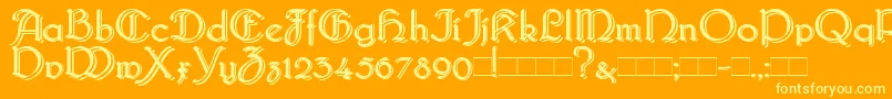 BridgnorthBlocked Font – Yellow Fonts on Orange Background
