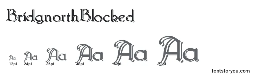 Größen der Schriftart BridgnorthBlocked