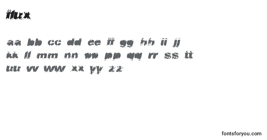 Czcionka Flux – alfabet, cyfry, specjalne znaki