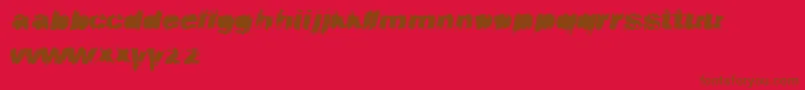 Flux-Schriftart – Braune Schriften auf rotem Hintergrund