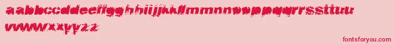 Flux-Schriftart – Rote Schriften auf rosa Hintergrund