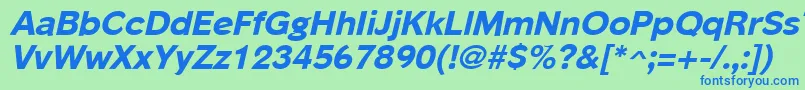 PhinsterExtraboldItalic Font – Blue Fonts on Green Background