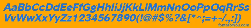 PhinsterExtraboldItalic Font – Blue Fonts on Orange Background