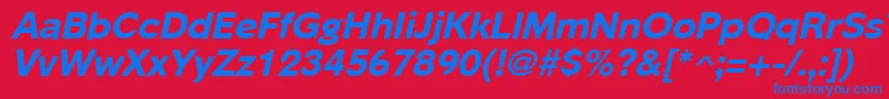 Шрифт PhinsterExtraboldItalic – синие шрифты на красном фоне