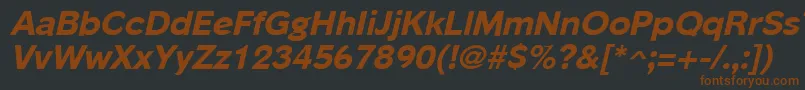 PhinsterExtraboldItalic Font – Brown Fonts on Black Background