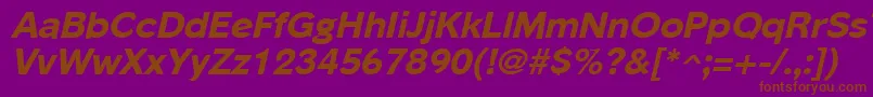 PhinsterExtraboldItalic Font – Brown Fonts on Purple Background
