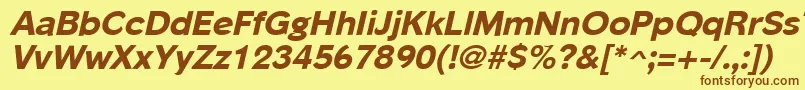 PhinsterExtraboldItalic Font – Brown Fonts on Yellow Background