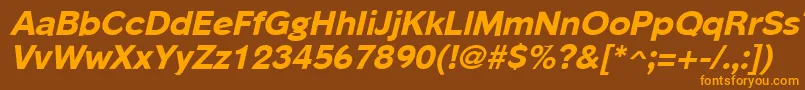 PhinsterExtraboldItalic Font – Orange Fonts on Brown Background