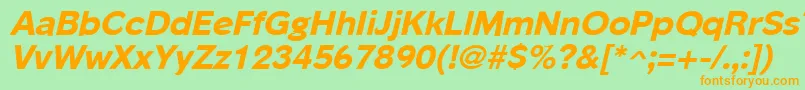 PhinsterExtraboldItalic Font – Orange Fonts on Green Background