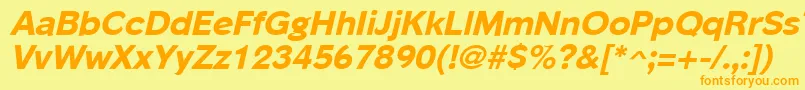 PhinsterExtraboldItalic Font – Orange Fonts on Yellow Background