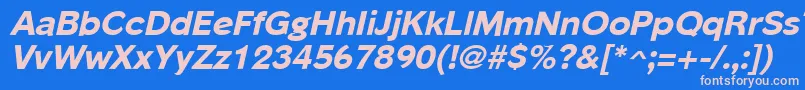 PhinsterExtraboldItalic Font – Pink Fonts on Blue Background
