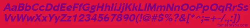 PhinsterExtraboldItalic Font – Purple Fonts on Red Background