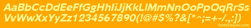 PhinsterExtraboldItalic Font – Yellow Fonts on Orange Background