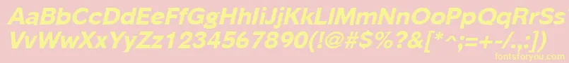 PhinsterExtraboldItalic Font – Yellow Fonts on Pink Background