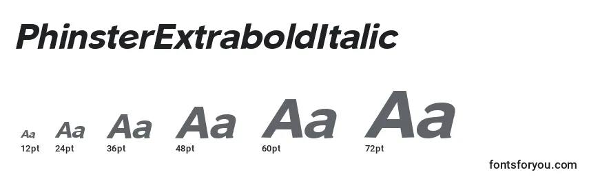 PhinsterExtraboldItalic font sizes