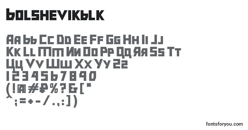 Шрифт Bolshevikblk – алфавит, цифры, специальные символы