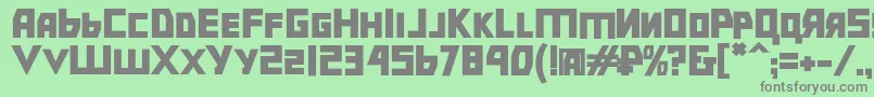 フォントBolshevikblk – 緑の背景に灰色の文字