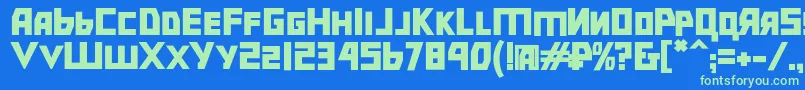 Bolshevikblk Font – Green Fonts on Blue Background