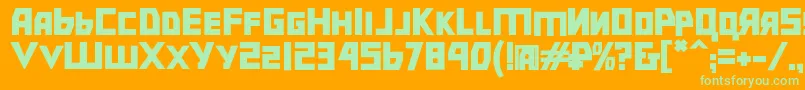 Bolshevikblk Font – Green Fonts on Orange Background