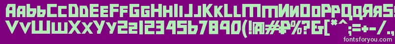 Bolshevikblk Font – Green Fonts on Purple Background