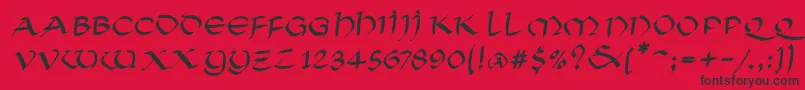 Czcionka Soluncialemkitalic – czarne czcionki na czerwonym tle