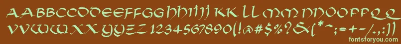 Soluncialemkitalic Font – Green Fonts on Brown Background
