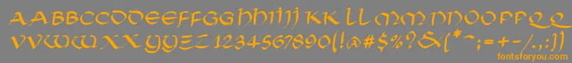Шрифт Soluncialemkitalic – оранжевые шрифты на сером фоне