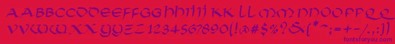 Soluncialemkitalic Font – Purple Fonts on Red Background