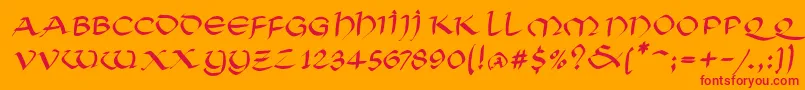 Soluncialemkitalic Font – Red Fonts on Orange Background