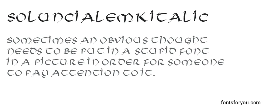 Review of the Soluncialemkitalic Font