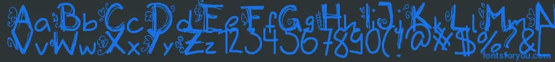 Initialized Font – Blue Fonts on Black Background