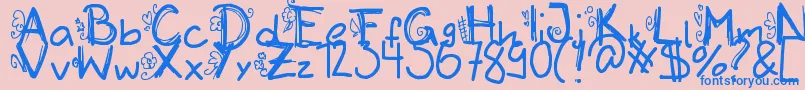 Initialized Font – Blue Fonts on Pink Background