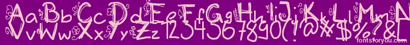 Initialized Font – Pink Fonts on Purple Background