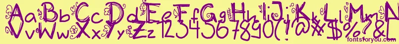 Initialized Font – Purple Fonts on Yellow Background