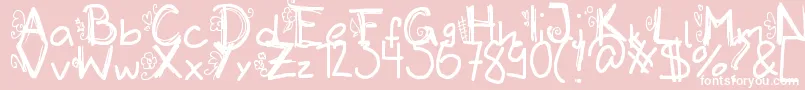 Initialized Font – White Fonts on Pink Background