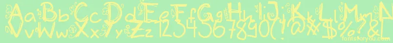 Initialized Font – Yellow Fonts on Green Background