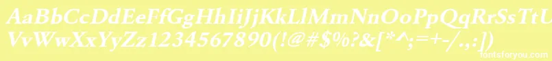 UrwgaramondtwidBoldOblique Font – White Fonts on Yellow Background