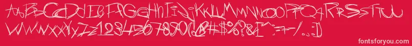 Currentlyliving Font – Pink Fonts on Red Background