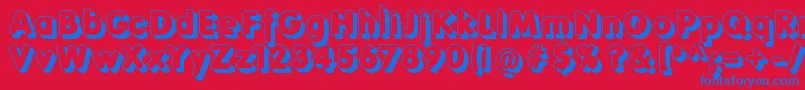 Folksshades-fontti – siniset fontit punaisella taustalla